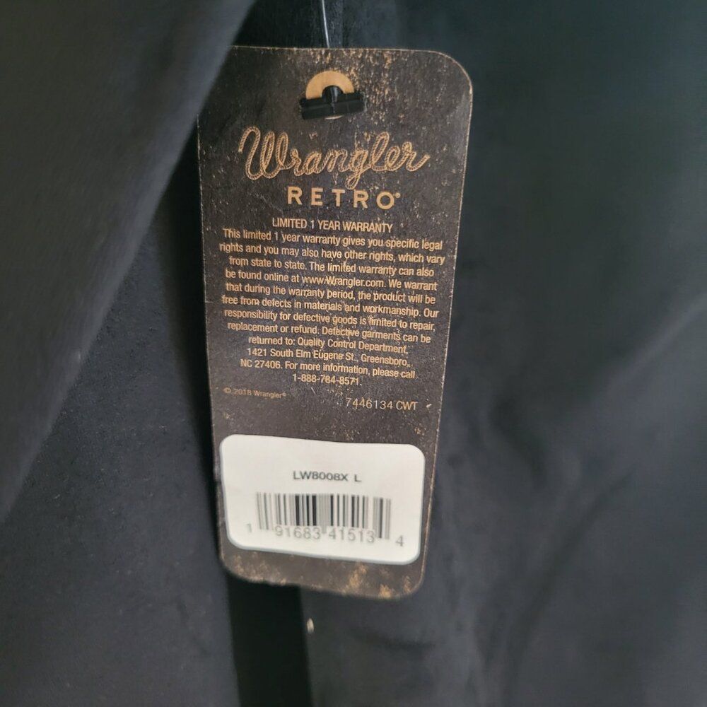 NWT Wrangler Retro Women's Open Front Faux Suede Fringe Jacket Cardigan | Sz L - Picture 8 of 8